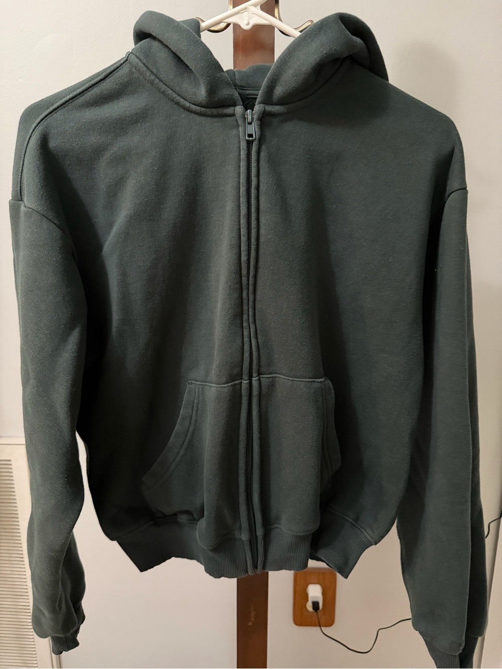 Skims Cotton Fleece Spruce Zip Up